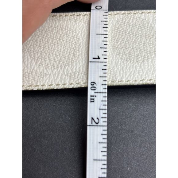 Coach Men's Monogram Logo Reversible Belt white/black Signature Canvas 48” - Picture 6 of 7